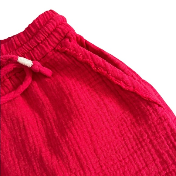 Anthropologie Saturday Sunday Marie Frayed Short Red Size XS - Picture 3 of 7